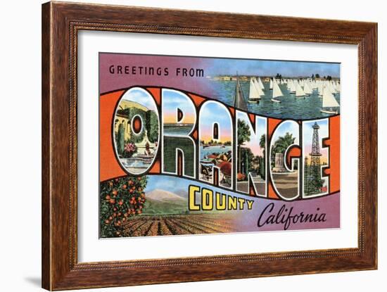 Greetings from Orange County, California-null-Framed Art Print