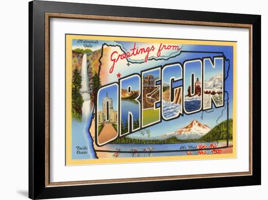 Greetings from Oregon-null-Framed Art Print