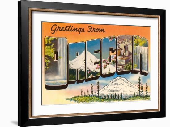 Greetings from Oregon-null-Framed Art Print