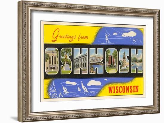 Greetings from Oshkosh, Wisconsin-null-Framed Art Print