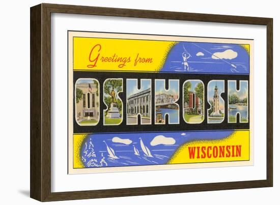 Greetings from Oshkosh, Wisconsin-null-Framed Art Print