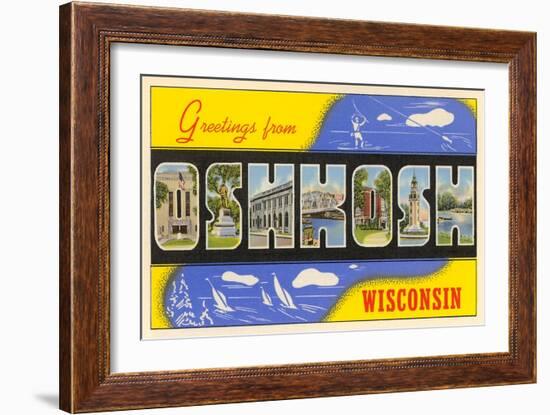 Greetings from Oshkosh, Wisconsin-null-Framed Art Print