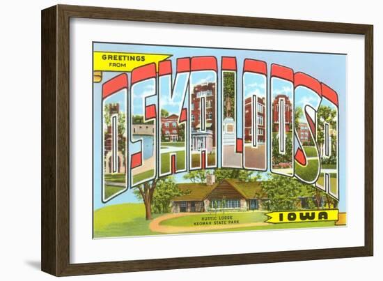 Greetings from Oskaloosa, Iowa-null-Framed Art Print