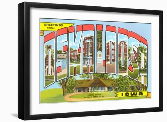 Greetings from Oskaloosa, Iowa-null-Framed Art Print