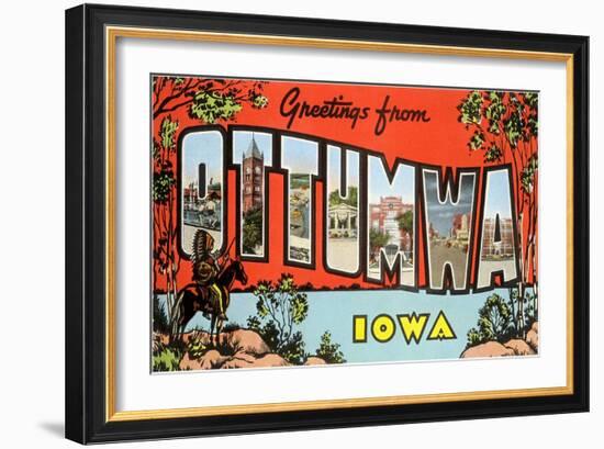 Greetings from Ottumawa, Iowa-null-Framed Art Print