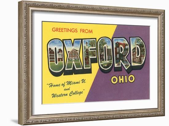 Greetings from Oxford, Ohio-null-Framed Art Print