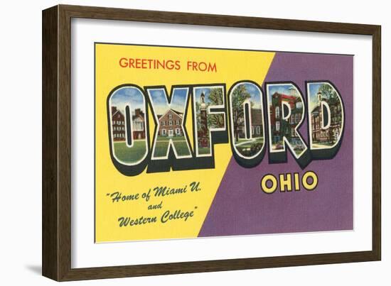 Greetings from Oxford, Ohio-null-Framed Art Print