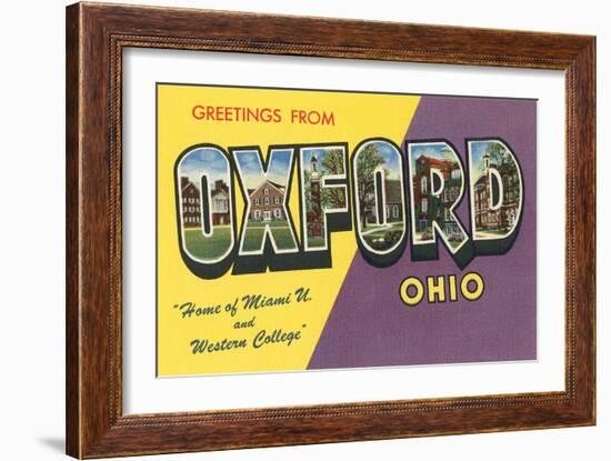 Greetings from Oxford, Ohio-null-Framed Art Print