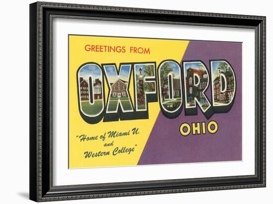 Greetings from Oxford, Ohio-null-Framed Art Print