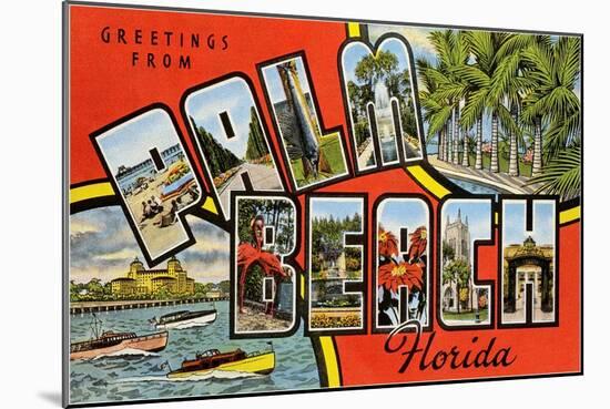 Greetings from Palm Beach, Florida-null-Mounted Art Print