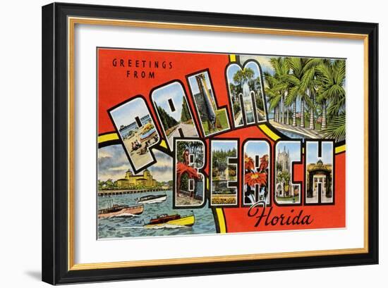 Greetings from Palm Beach, Florida-null-Framed Art Print