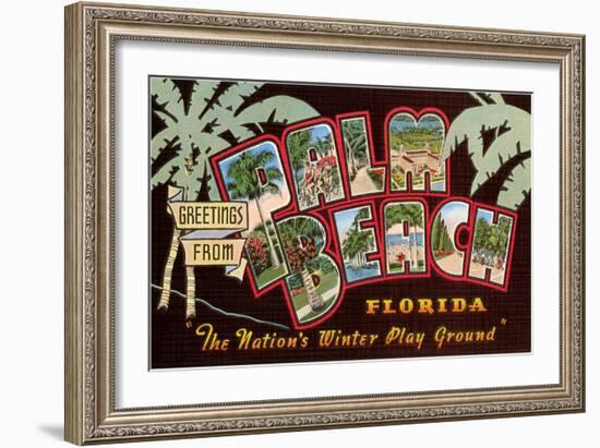 Greetings from Palm Beach, Florida-null-Framed Art Print