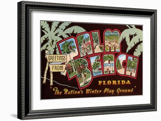 Greetings from Palm Beach, Florida-null-Framed Art Print