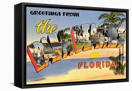 Greetings from Palm Beaches, Florida-null-Framed Stretched Canvas