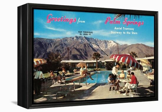 Greetings from Palm Springs-null-Framed Stretched Canvas