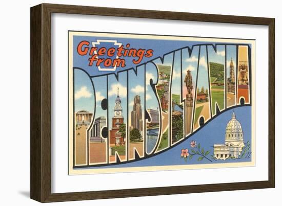 Greetings from Pennsylvania-null-Framed Art Print