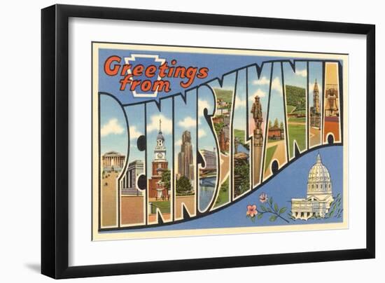 Greetings from Pennsylvania-null-Framed Art Print