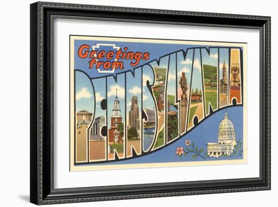 Greetings from Pennsylvania-null-Framed Art Print