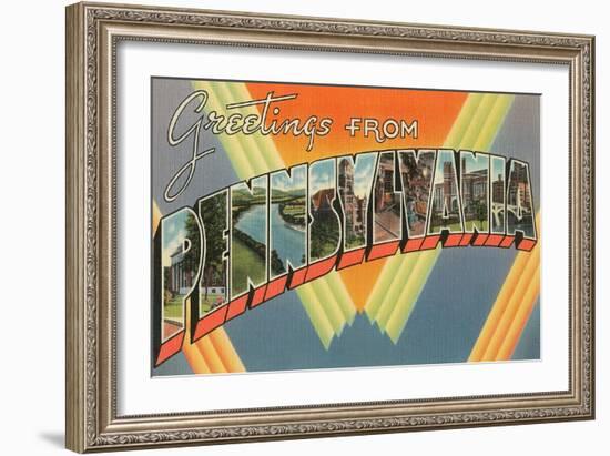 Greetings from Pennsylvania-null-Framed Art Print