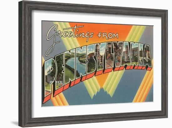 Greetings from Pennsylvania-null-Framed Art Print