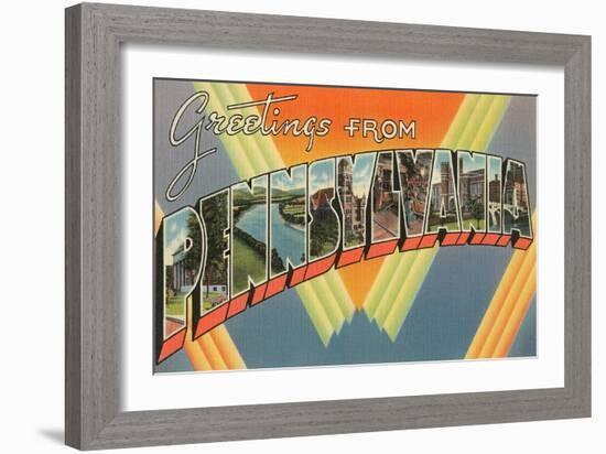 Greetings from Pennsylvania-null-Framed Art Print