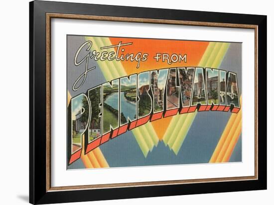 Greetings from Pennsylvania-null-Framed Art Print