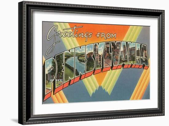 Greetings from Pennsylvania-null-Framed Art Print