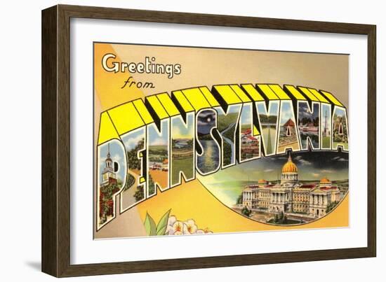 Greetings from Pennsylvania-null-Framed Art Print