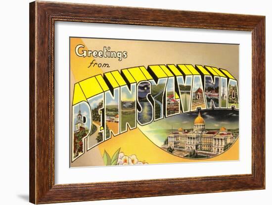 Greetings from Pennsylvania-null-Framed Art Print