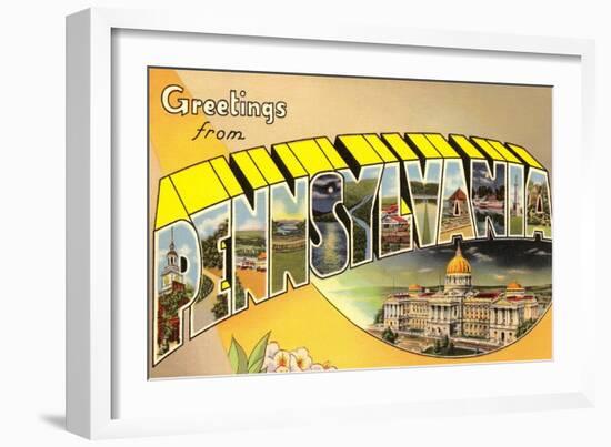 Greetings from Pennsylvania-null-Framed Art Print