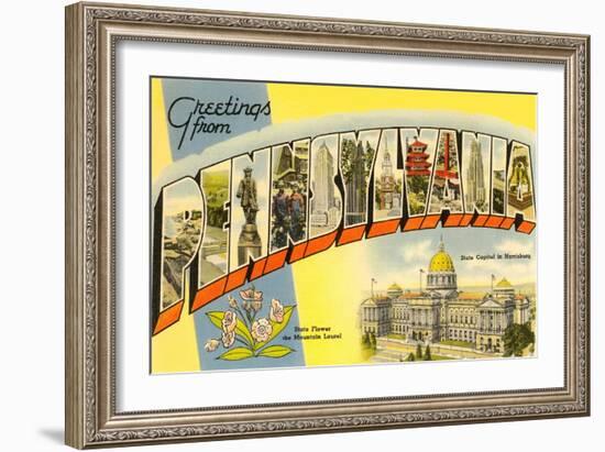 Greetings from Pennsylvania-null-Framed Art Print