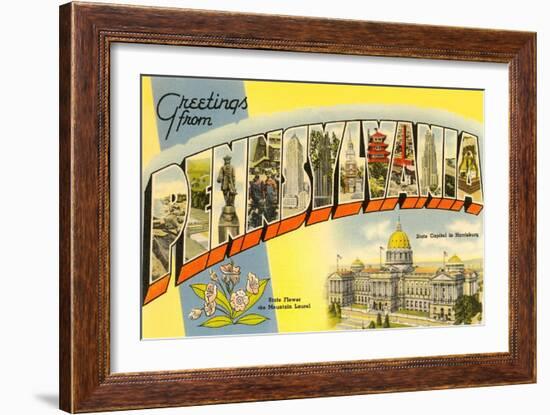 Greetings from Pennsylvania-null-Framed Art Print