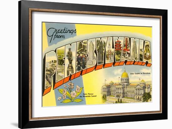 Greetings from Pennsylvania-null-Framed Art Print