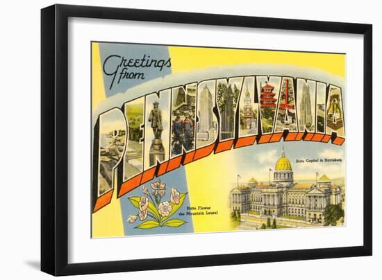 Greetings from Pennsylvania-null-Framed Art Print