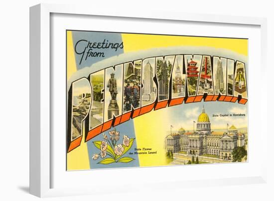 Greetings from Pennsylvania-null-Framed Art Print