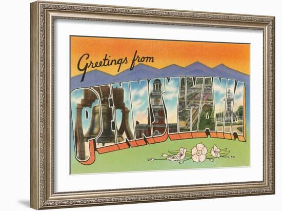 Greetings from Pennsylvania-null-Framed Art Print