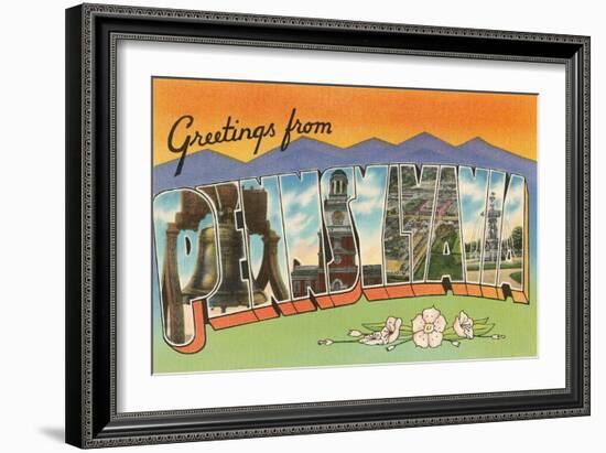 Greetings from Pennsylvania-null-Framed Art Print