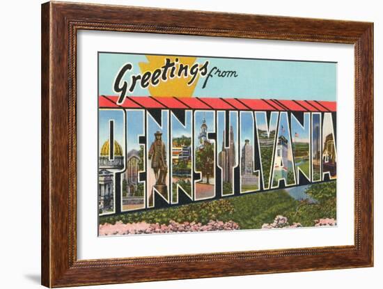 Greetings from Pennsylvania-null-Framed Art Print