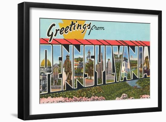 Greetings from Pennsylvania-null-Framed Art Print