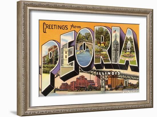 Greetings from Peoria, Illinois-null-Framed Art Print