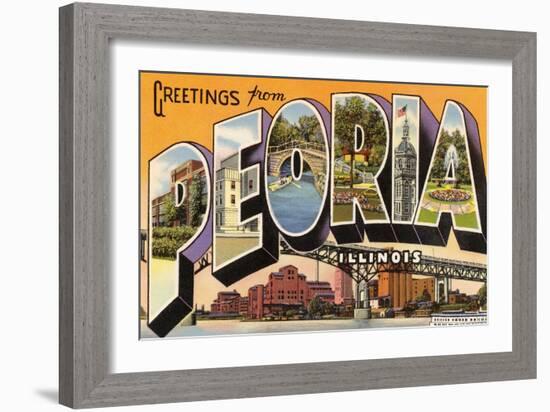 Greetings from Peoria, Illinois-null-Framed Art Print