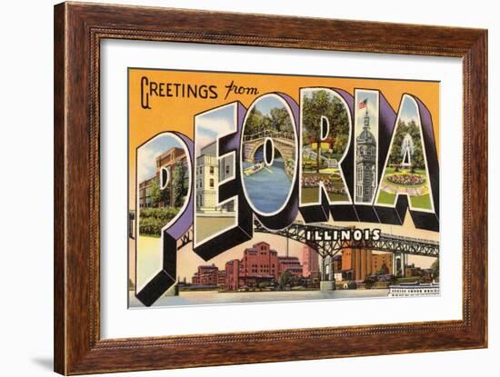 Greetings from Peoria, Illinois-null-Framed Art Print