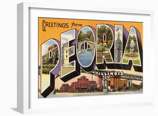 Greetings from Peoria, Illinois-null-Framed Art Print