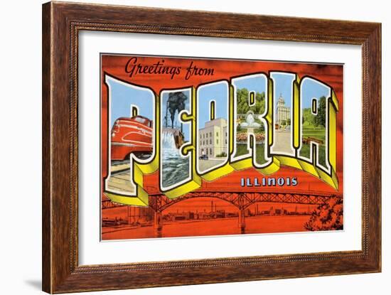 Greetings from Peoria, Illinois-null-Framed Art Print