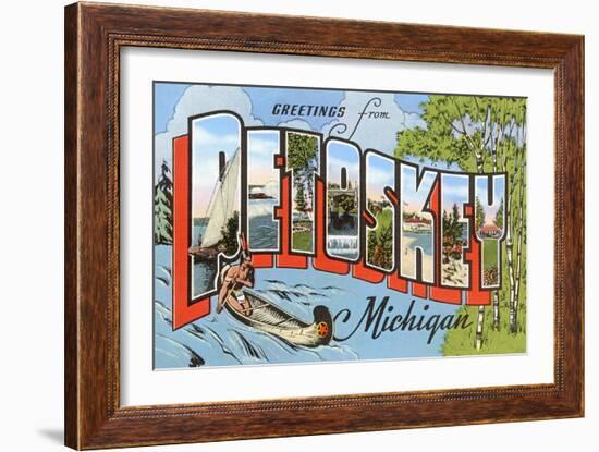 Greetings from Petoskey, Michigan-null-Framed Art Print