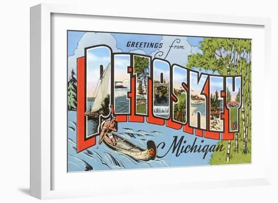 Greetings from Petoskey, Michigan-null-Framed Art Print