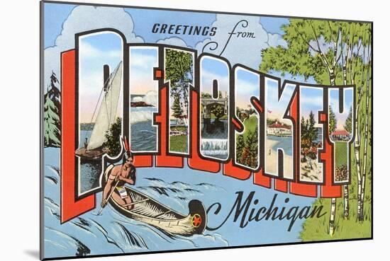 Greetings from Petoskey, Michigan-null-Mounted Art Print