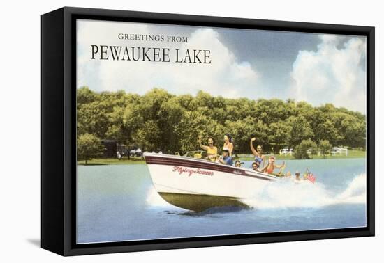 Greetings from Pewaukee Lake-null-Framed Stretched Canvas