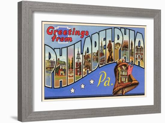 Greetings from Philadelphia, Pennsylvania-null-Framed Art Print