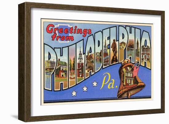 Greetings from Philadelphia, Pennsylvania-null-Framed Art Print